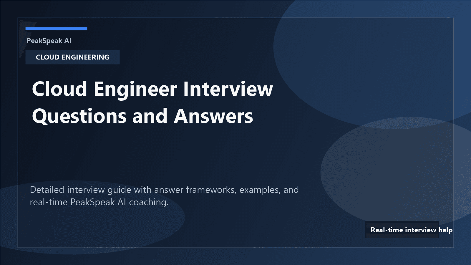 PeakSpeak AI banner for cloud engineer interview questions and answers