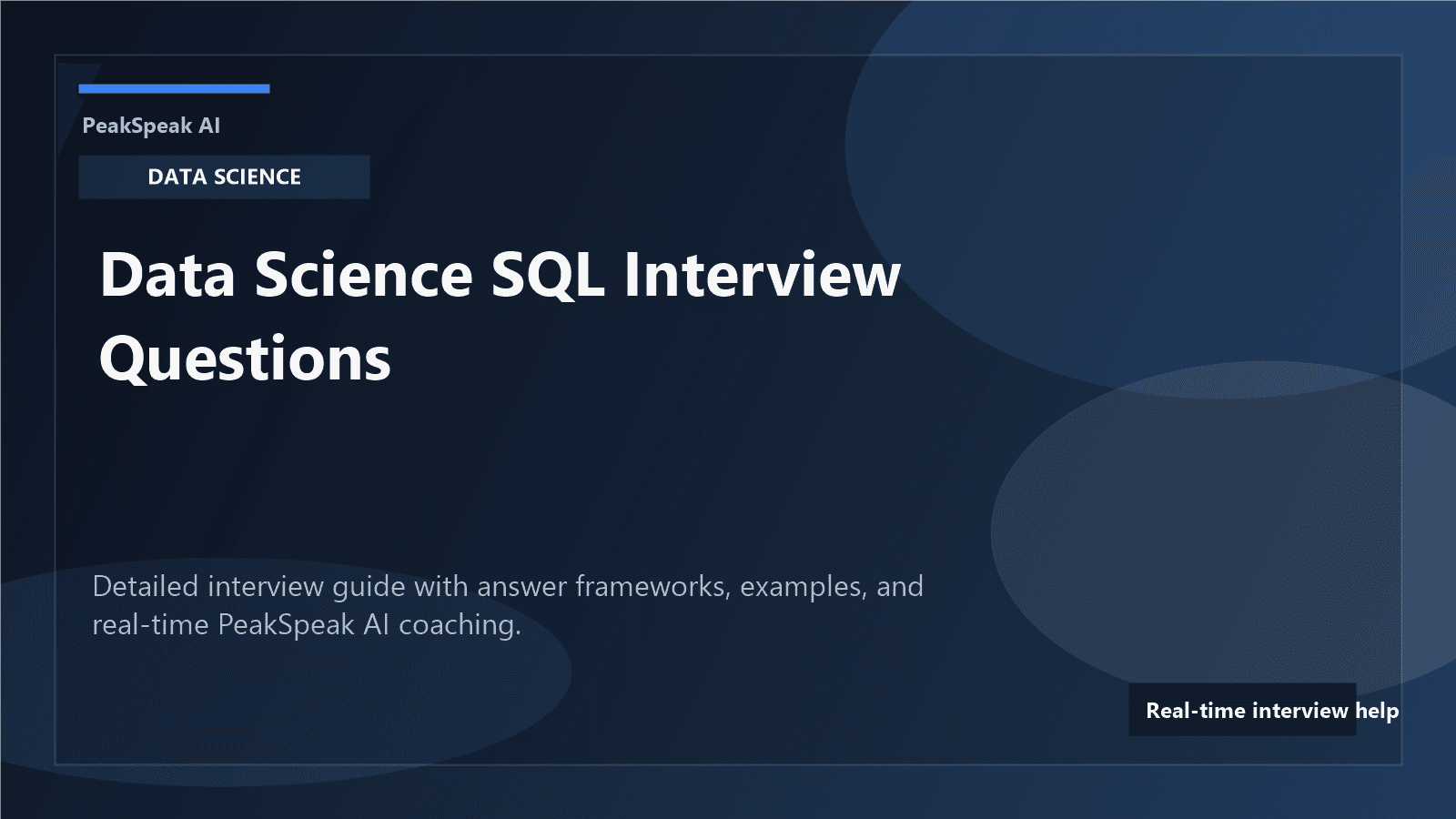 PeakSpeak AI banner for data science SQL interview questions