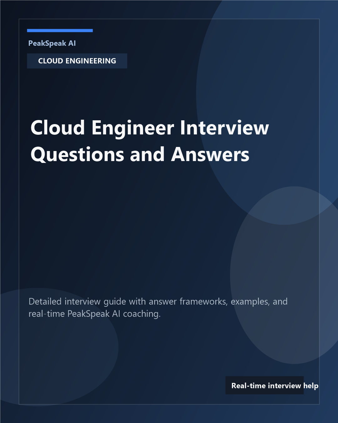 PeakSpeak AI banner for cloud engineer interview questions and answers