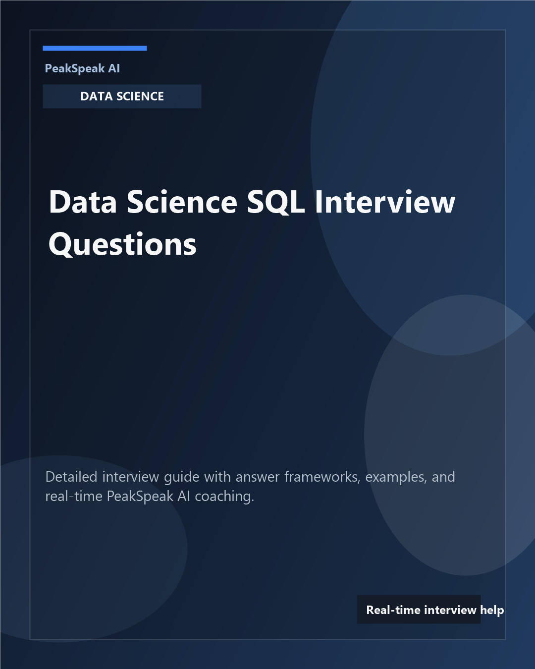 PeakSpeak AI banner for data science SQL interview questions