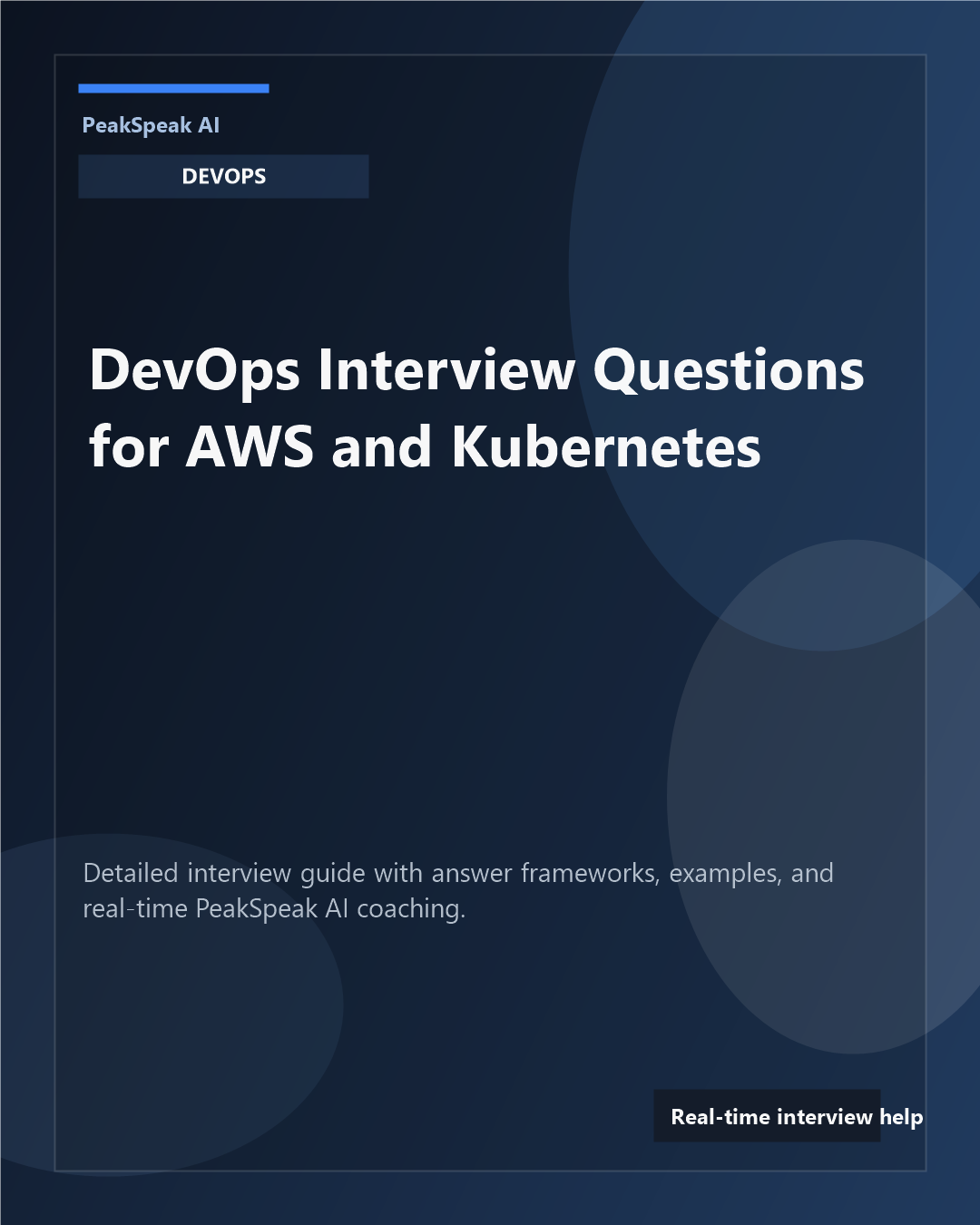 PeakSpeak AI banner for DevOps interview questions for AWS and Kubernetes