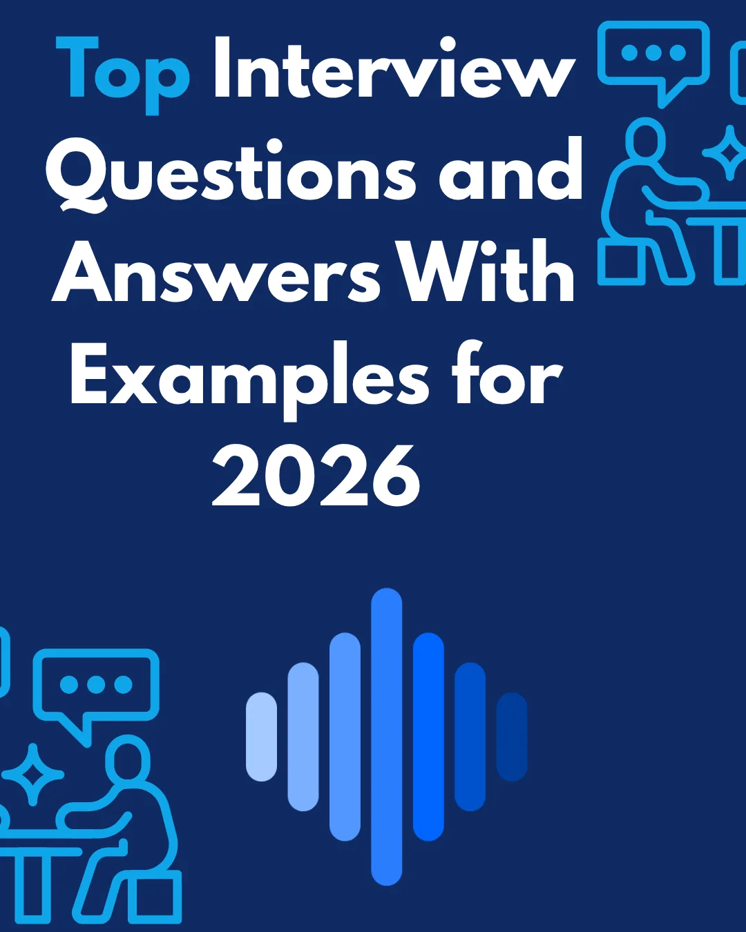 PeakSpeak AI guide banner for top interview questions and answers with examples for 2026