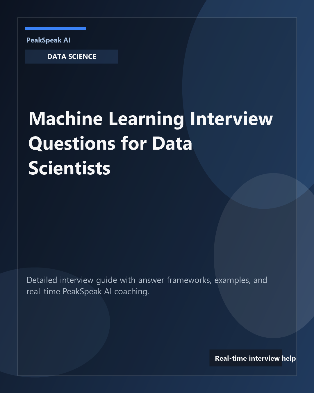PeakSpeak AI banner for machine learning interview questions for data scientists
