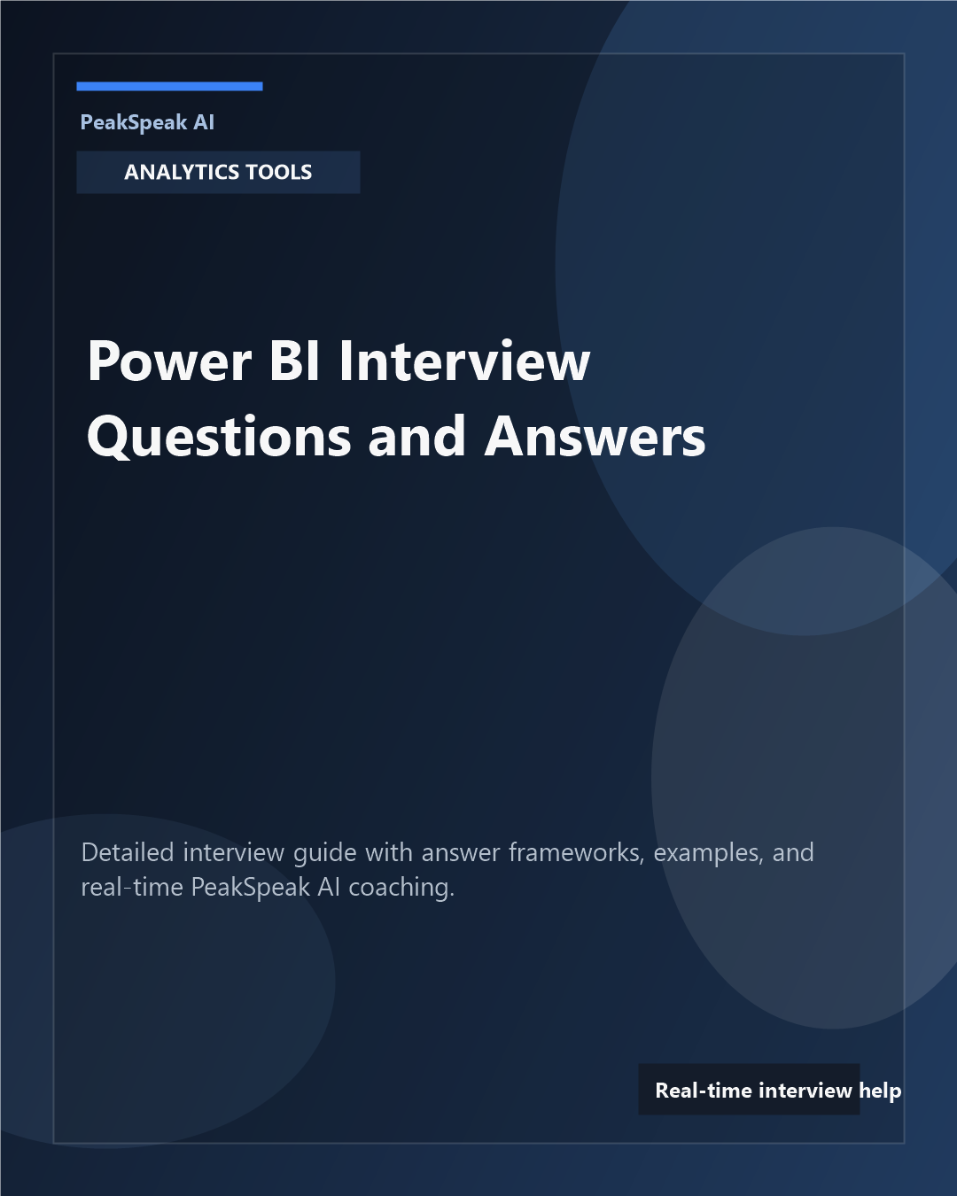 PeakSpeak AI banner for Power BI interview questions and answers