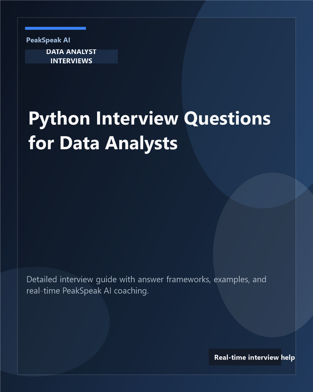 PeakSpeak AI banner for Python interview questions for data analysts