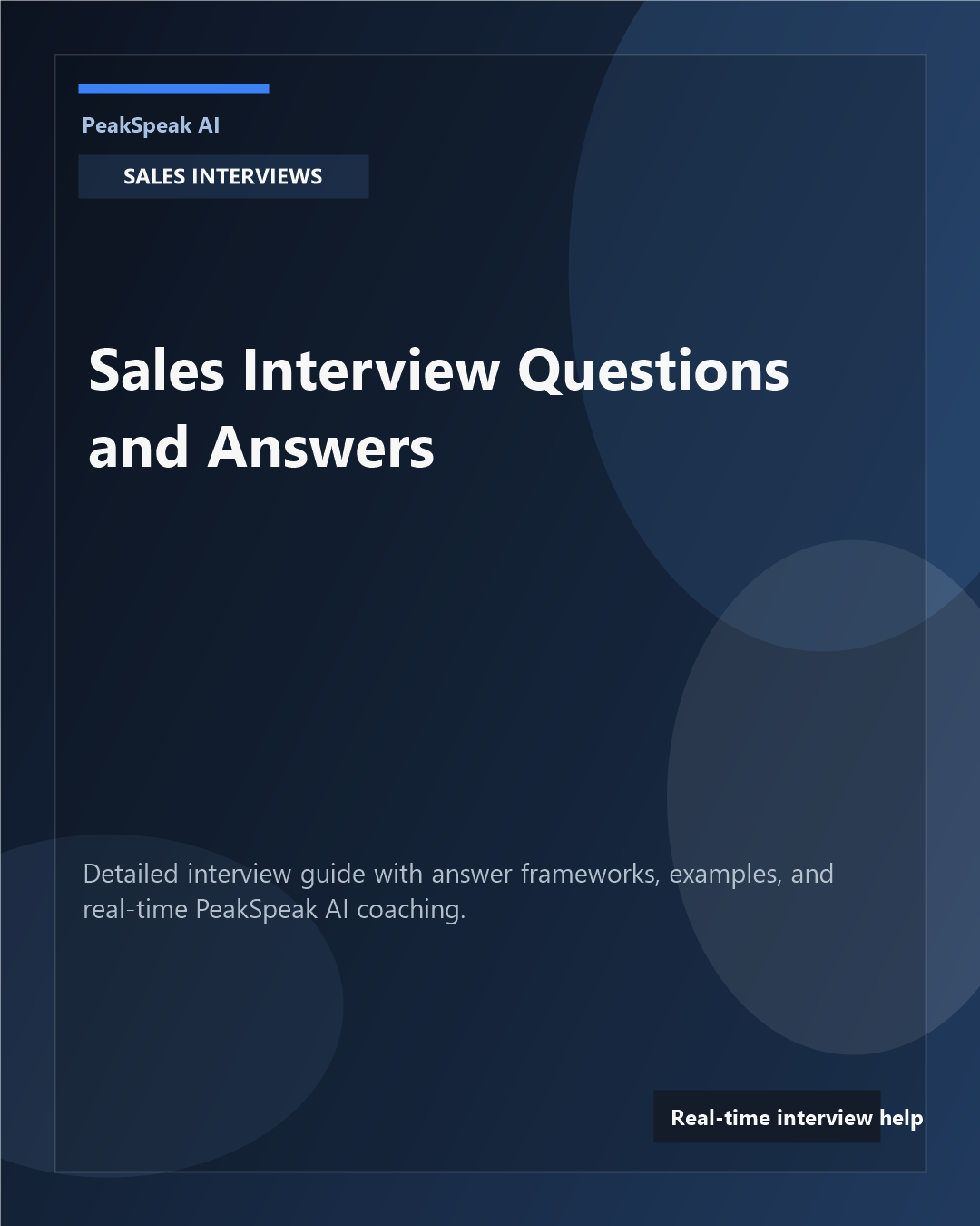 PeakSpeak AI banner for sales interview questions and answers