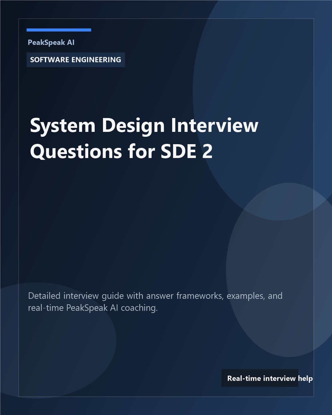 PeakSpeak AI banner for system design interview questions for SDE 2